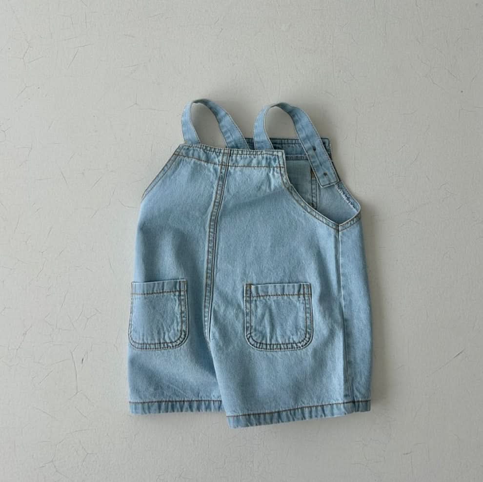 Toddler Land Denim Shortalls (1-5y) - Blue - AT NOON STORE