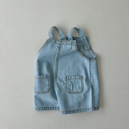 Toddler Land Denim Shortalls (1-5y) - Blue - AT NOON STORE