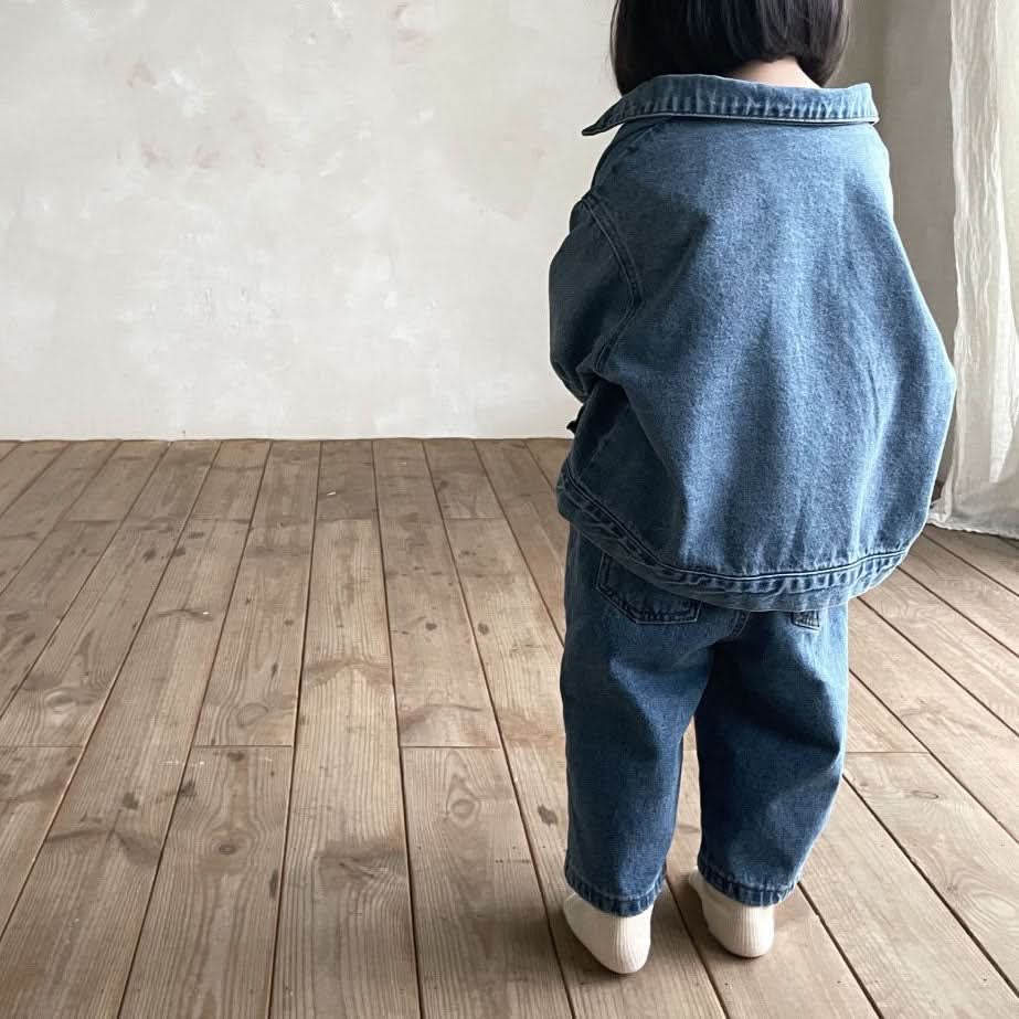 Kids Denim Jacket (1-2y) - Blue - AT NOON STORE