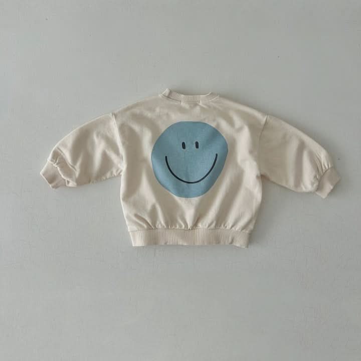 Kids Land Smiley Face Sweatshirt (1-5y) - Cream - AT NOON STORE