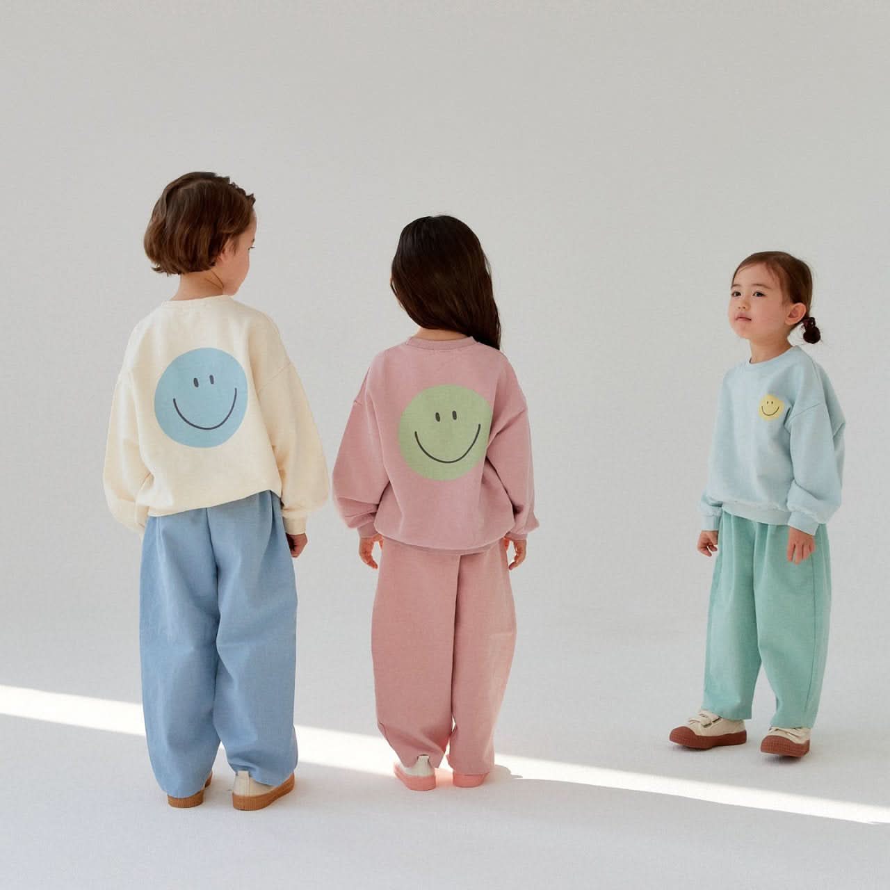 Kids Land Smiley Face Sweatshirt (1-5y) - Cream - AT NOON STORE