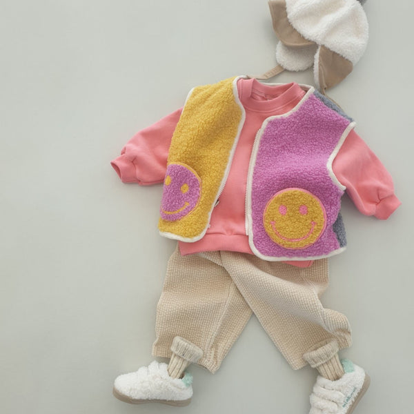 Toddler Smiley Face Pocket Vest (1-5y) - 2 Colors