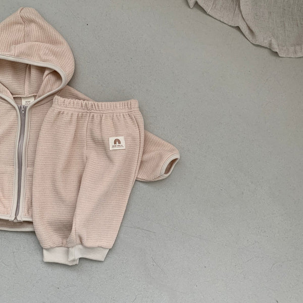Baby BH Waffle Zip-Up Hoodie (3-18m) - 2 Colors - AT NOON STORE