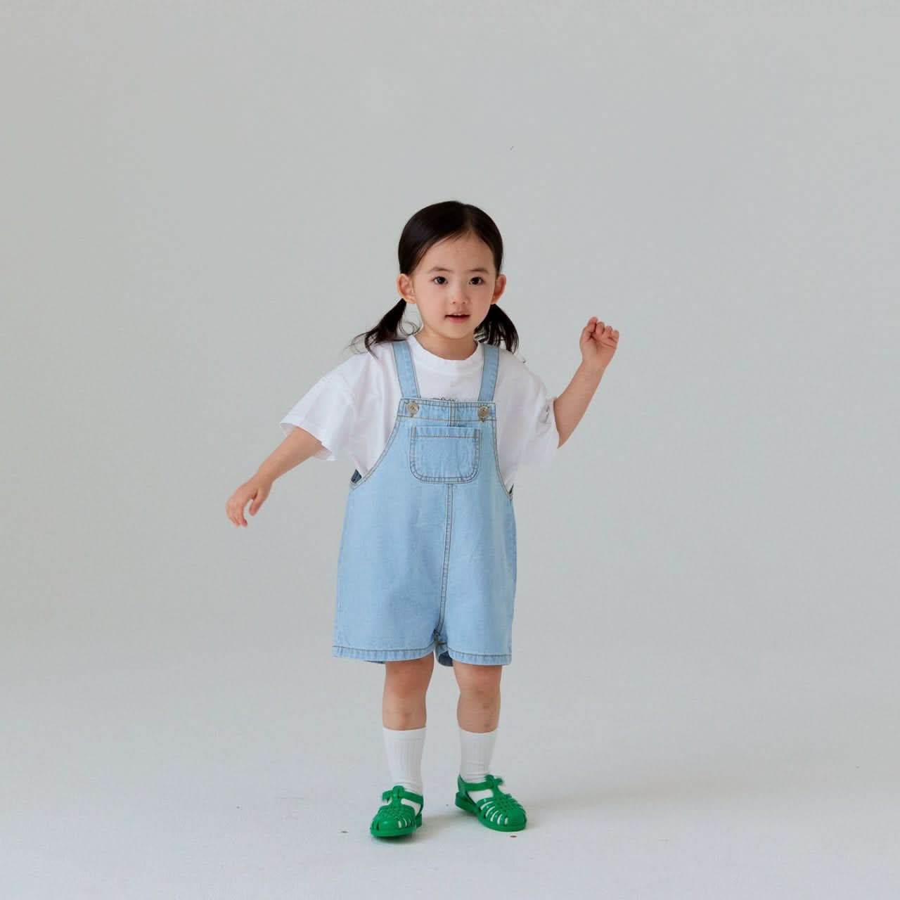 Toddler Land Denim Shortalls (1-5y) - Blue - AT NOON STORE