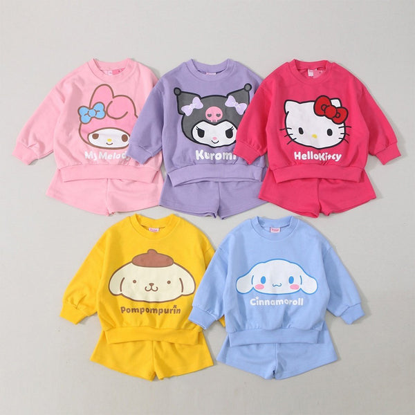 Toddler Sanrio Sweatshirt and Shorts Set (1-5y) - Yellow - AT NOON STORE