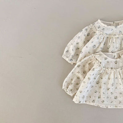 Baby BH Ruffle Yoke Floral Top (3-18m) - Blue Floral - AT NOON STORE