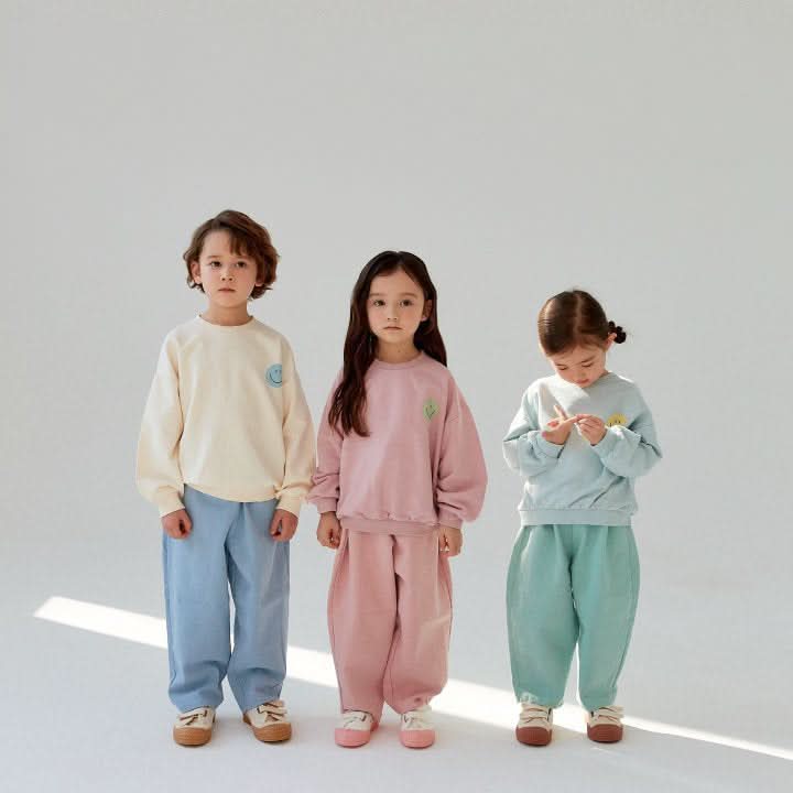 Kids Land Smiley Face Sweatshirt (1-5y) - Cream - AT NOON STORE