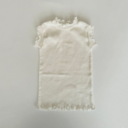 Toddler Heart Pointelle Lettuce-Edge Sleeveless Top (4-5y) - Ivory - AT NOON STORE