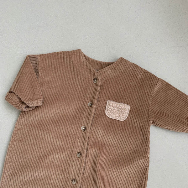 Baby BH Sherpa Pocket Corduroy Jumpsuit (6-18m) - Brown - AT NOON STORE
