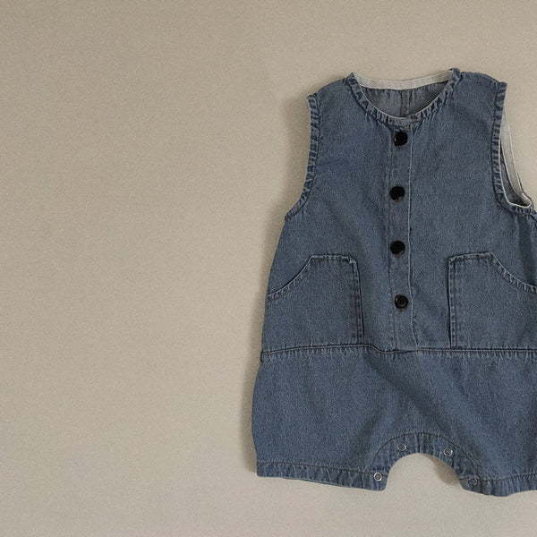 Baby Toddler Denim Jumpsuit (3-36m) - Dark Blue