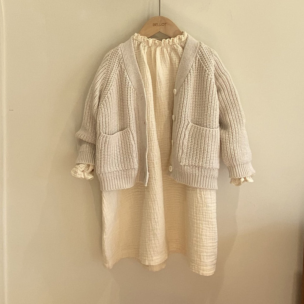 Toddler V-Neck Chunky Cardigan (2-5y) | AT NOON STORE