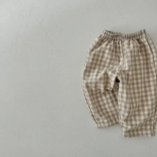 Baby Toddler Land Gingham Pull-On Pants (4m-5y) - Beige