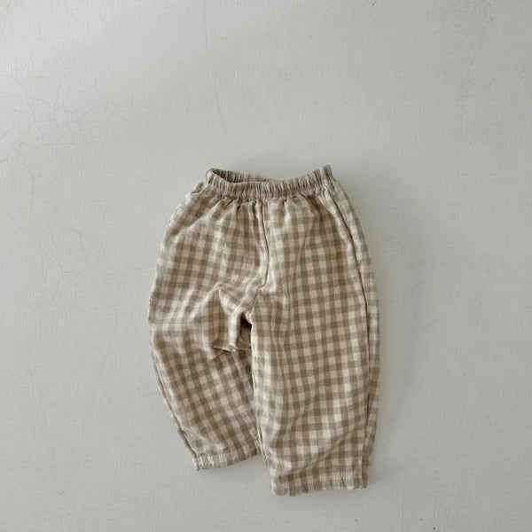 Baby Toddler Land Gingham Pull-On Pants (4m-5y) - Beige