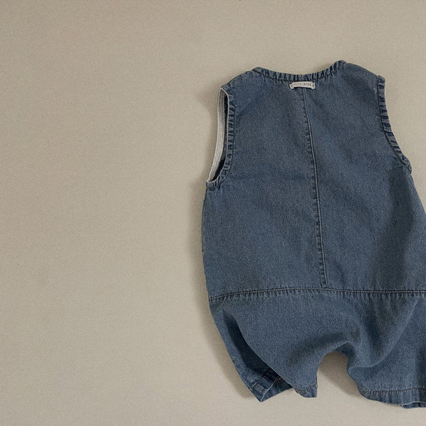 Baby Toddler Denim Jumpsuit (3-9m) - Dark Blue