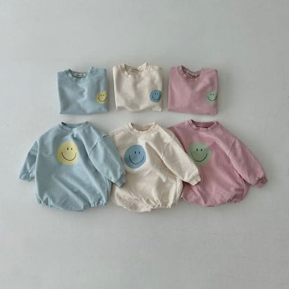 Kids Land Smiley Face Sweatshirt (1-5y) - Cream - AT NOON STORE