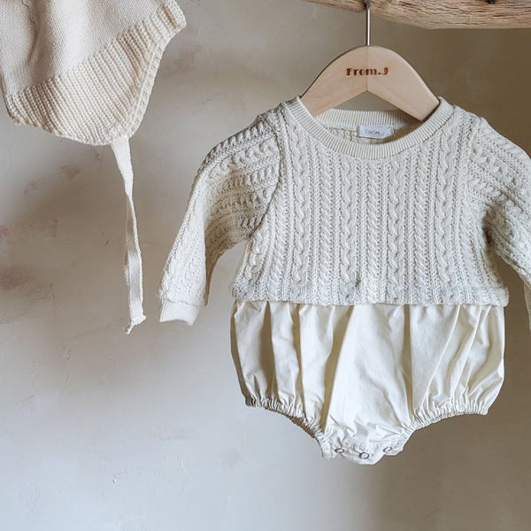 Baby Cable Knit Top Romper (3-18m) - AT NOON STORE