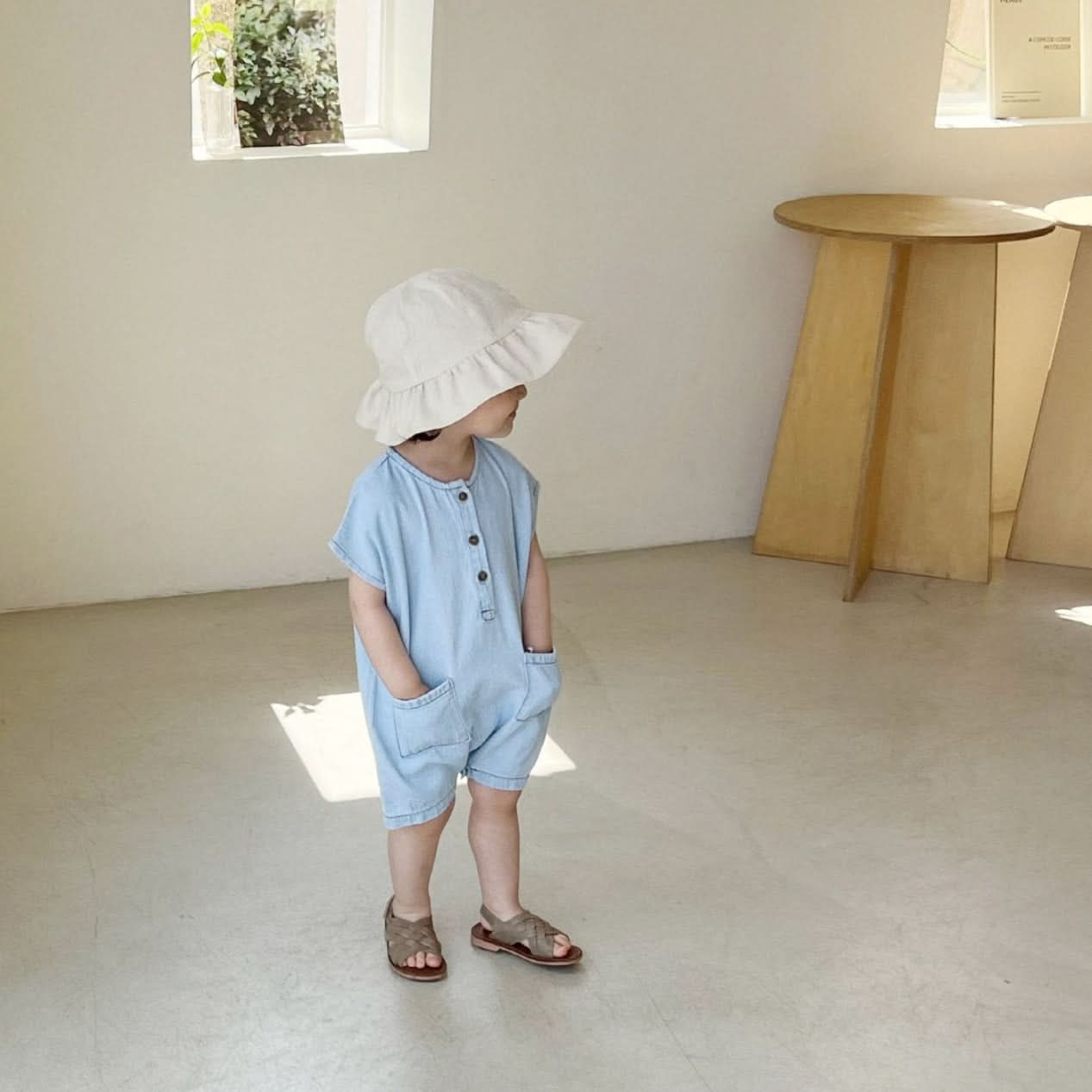 Baby Sleeveless Pocket Jumpsuit (6-12m) - 3 Colors - AT NOON STORE