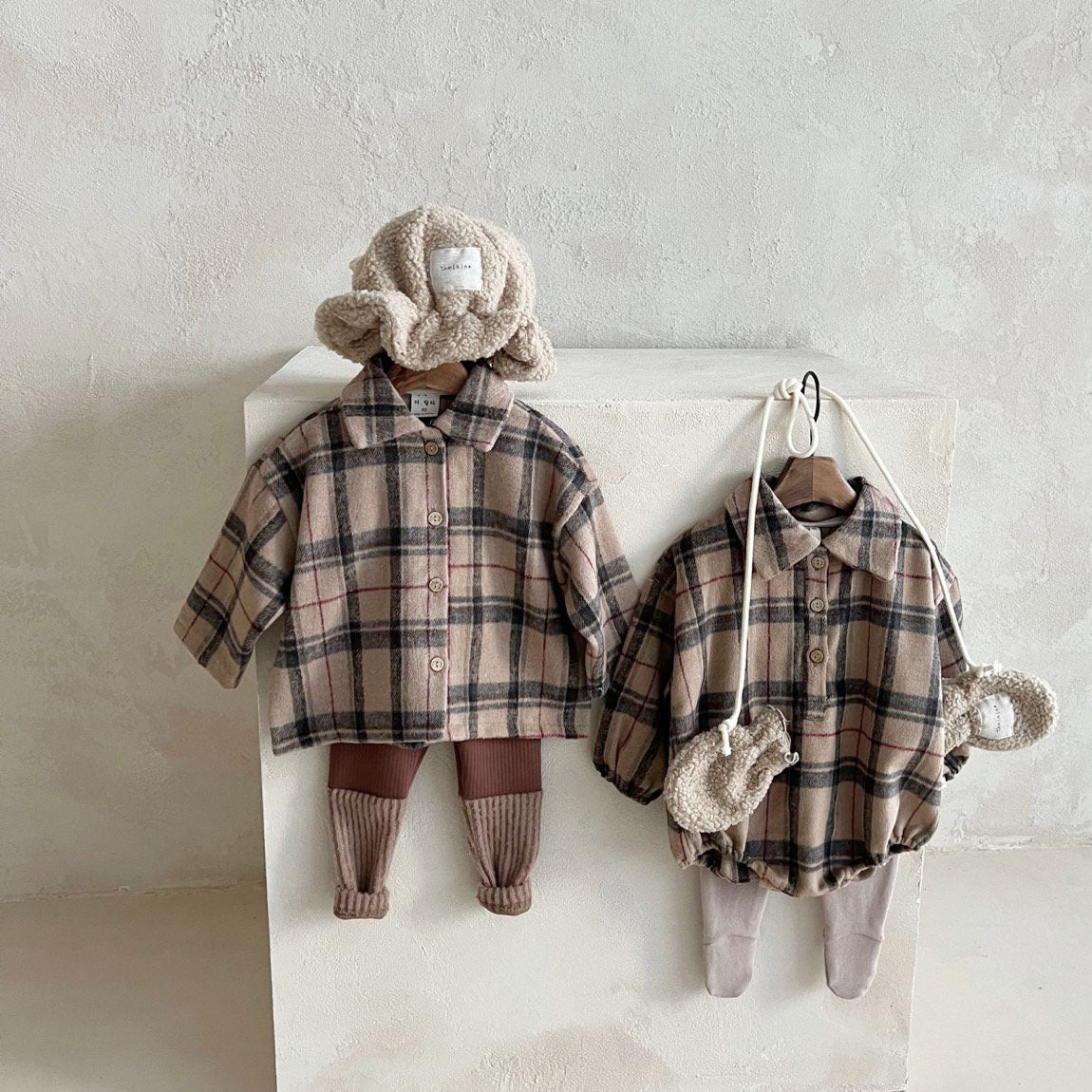 Baby Lala Winter Flannel Shirt Romper (3-24m) - 2 Colors - AT NOON STORE