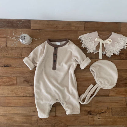 Baby Button Fleece Jumpsuit  (0-24m) - 2 Colors - AT NOON STORE