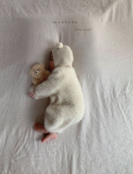 Baby Monbebe Teddy Knit Jumpsuit (3-24m) - Sky
