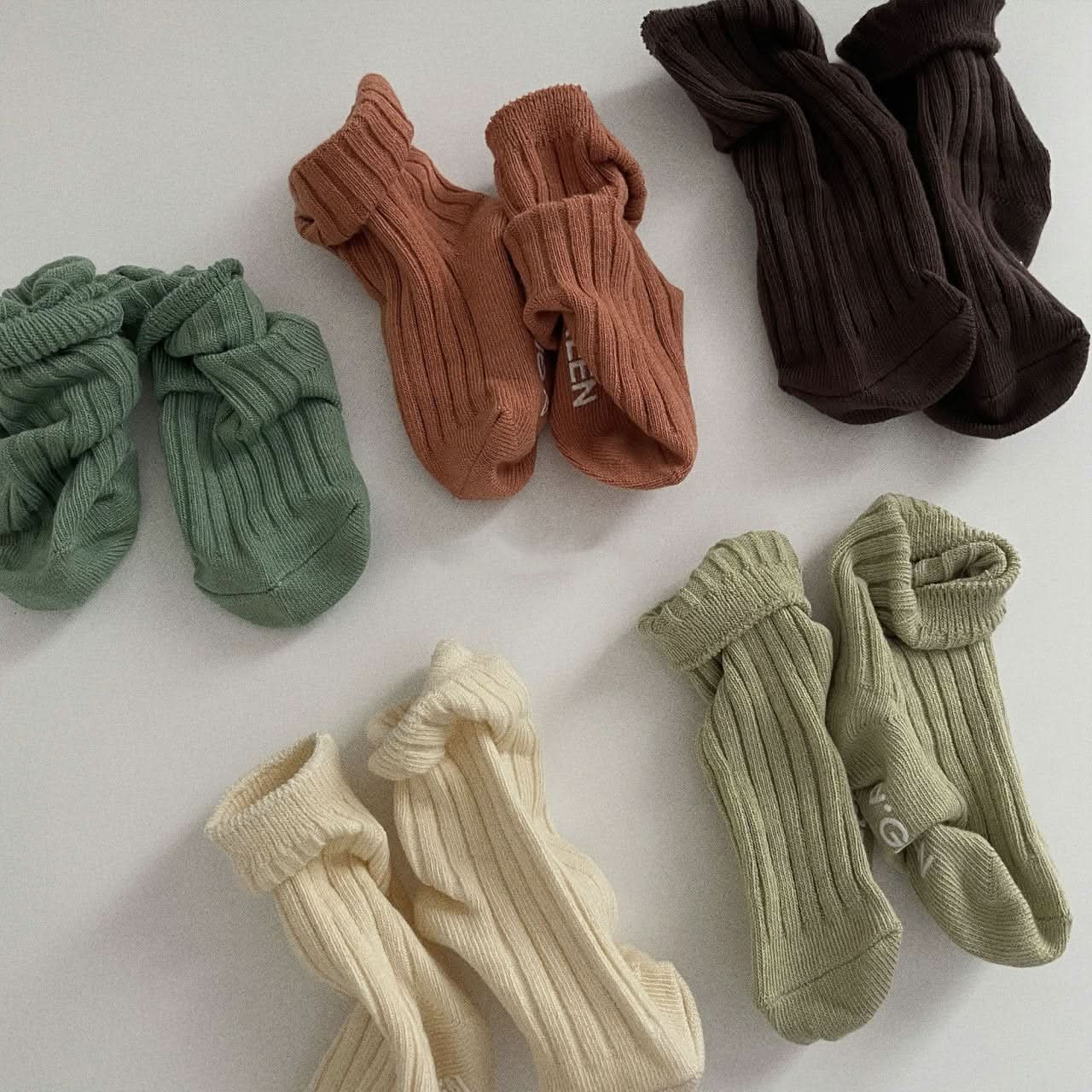 Kids 5pk Pistachio Socks (3m - 5y) kids outfit