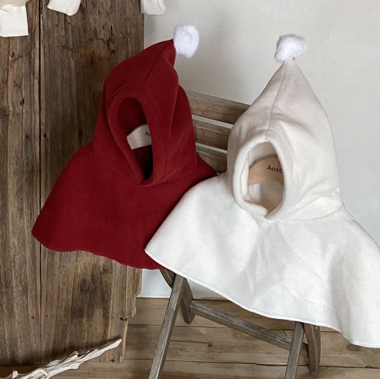 Kids Aosta Fleece Pompom Cone Cape (0 - 5y) - 2 Colors kids outfit