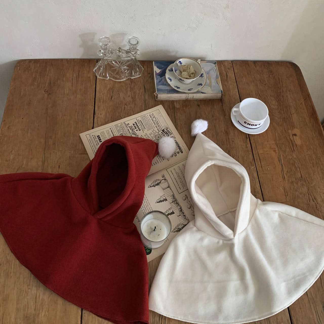 Kids Aosta Fleece Pompom Cone Cape (0 - 5y) - 2 Colors kids outfit