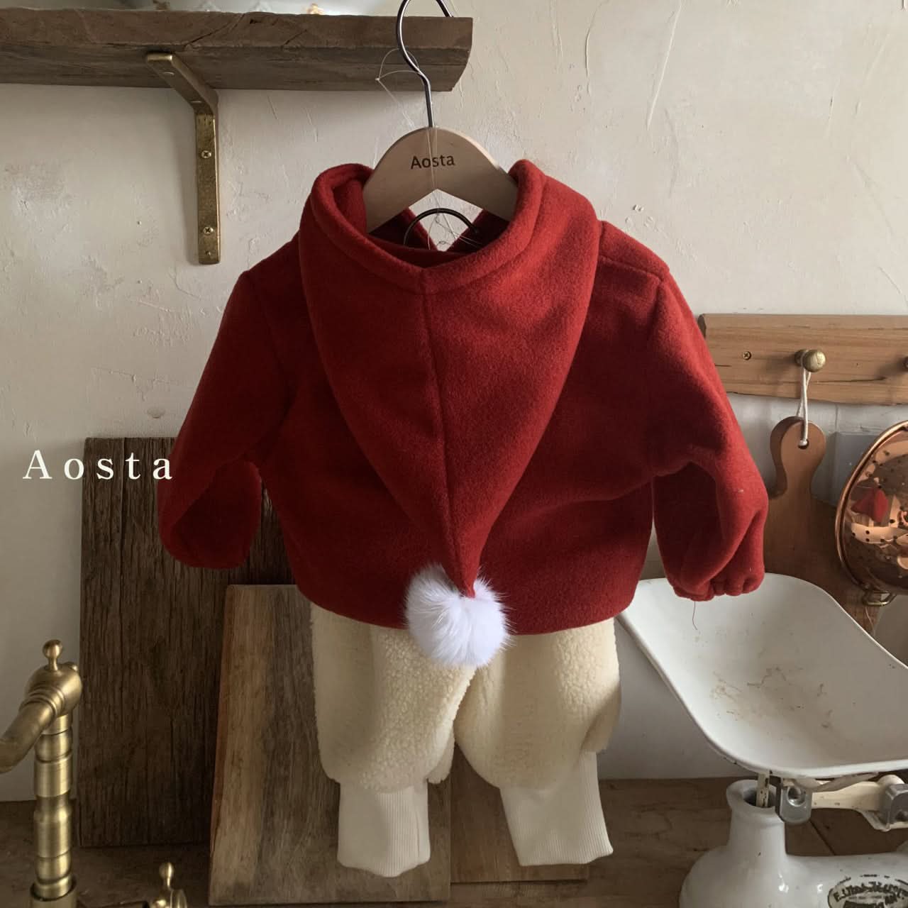 Kids Aosta Fleece Pompom Cone Cape (0 - 5y) - 2 Colors kids outfit