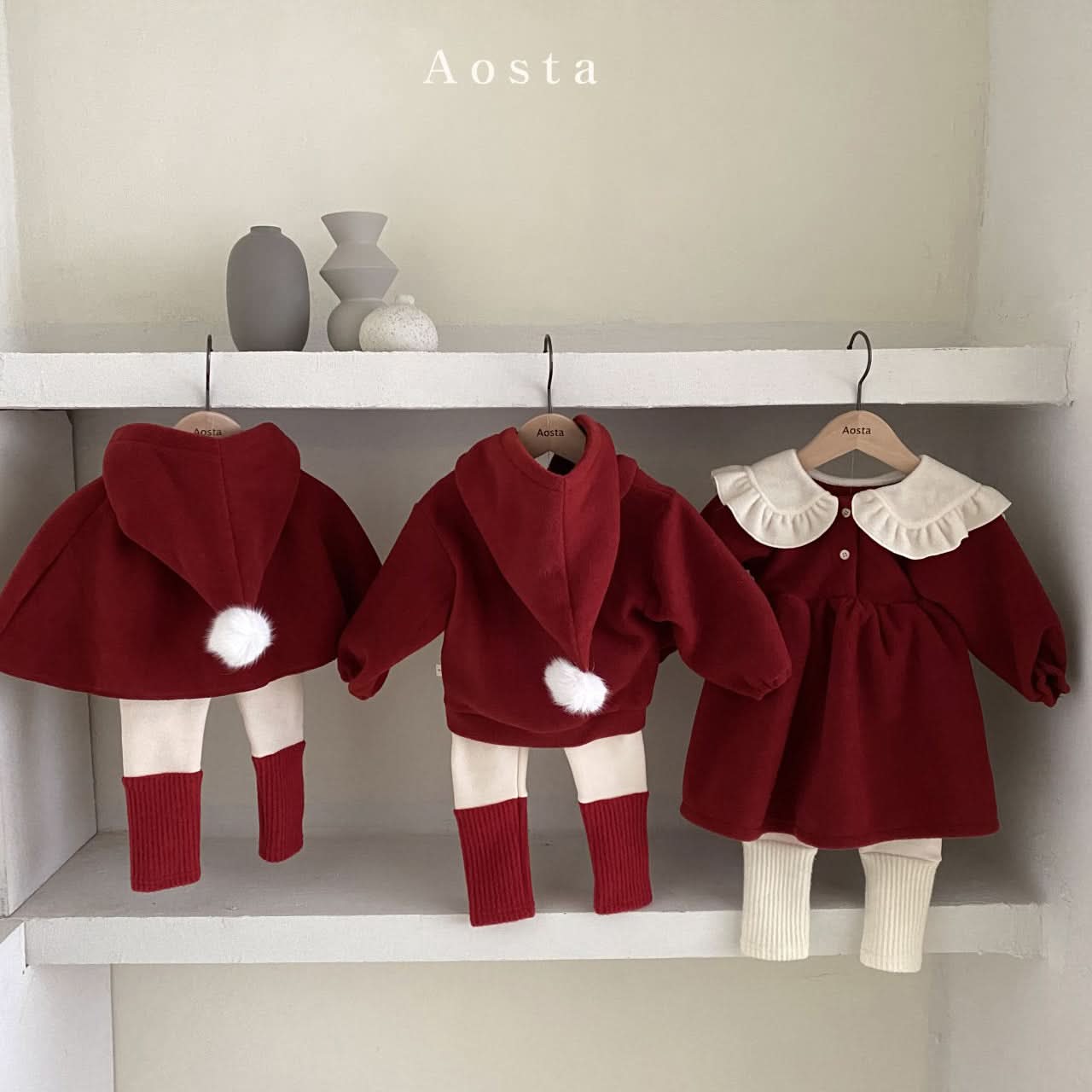 Kids Aosta Fleece Pompom Cone Cape (0 - 5y) - 2 Colors kids outfit
