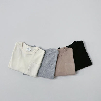 Kids Basic Pocket Long Tee (1-5y) - 4 Colors kids outfit