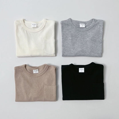 Kids Basic Pocket Long Tee (1-5y) - 4 Colors kids outfit