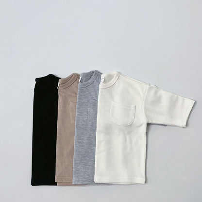 Kids Basic Pocket Long Tee (1-5y) - 4 Colors kids outfit