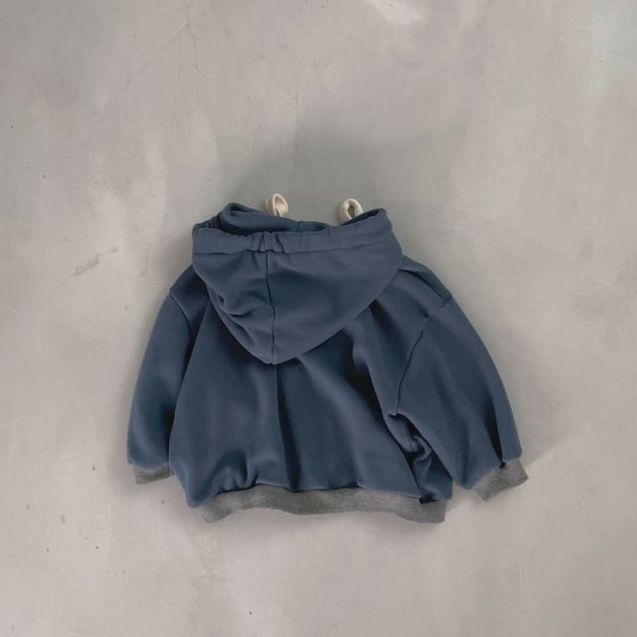 Kids Bella Kangaroo Pocket Cotton Hoodie (1-5y) - Blue kids outfit