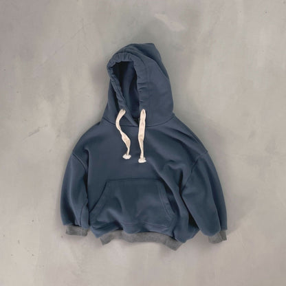 Kids Bella Kangaroo Pocket Cotton Hoodie (1-5y) - Blue kids outfit