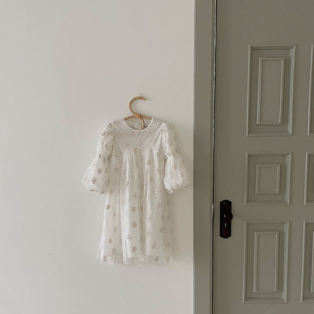 Kids Puff Sleeve Tulle Dress (2 - 5y) - Flower kids outfit