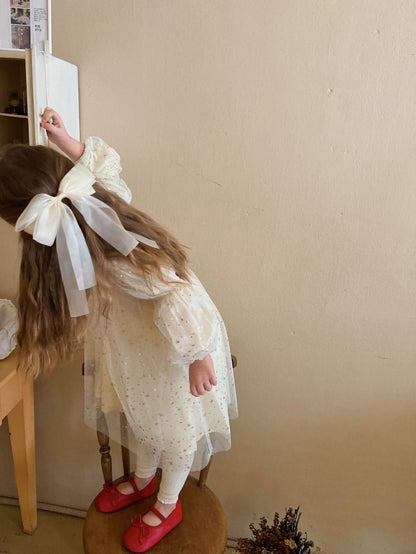 Kids Puff Sleeve Tulle Dress (2 - 5y) - Stars kids outfit