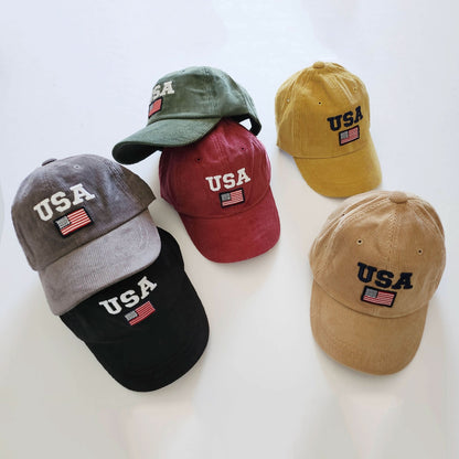 Kids USA Corduroy Baseball Cap ( 2 - 5y) - 6 Colors kids outfit
