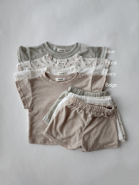 Toddler Aosta Short Sleeve Linen T-Shirt (0-5y)- 4 Colors