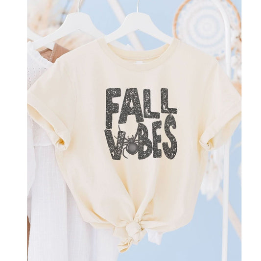 Mama Halloween Fall Vibes Graphic Tee - Cream kids outfit