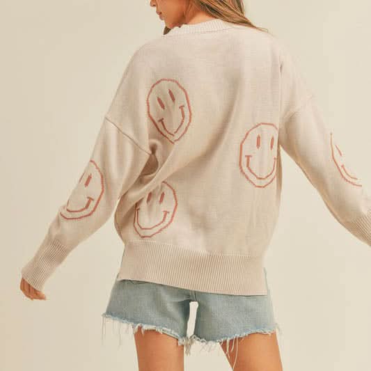 Mama Smile Sweater Top - Beige kids outfit