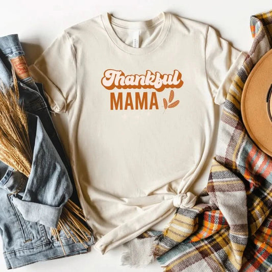 MAMA Thankful Mama Tee - Cream kids outfit