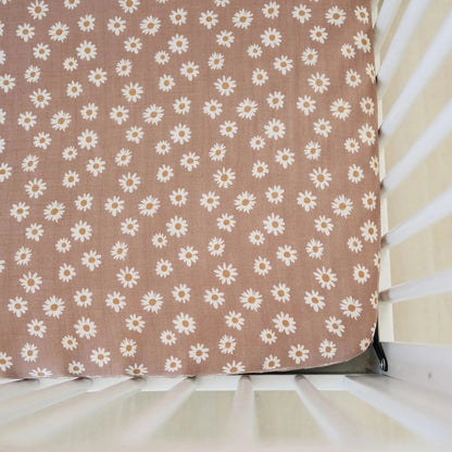 Mebie Daisy Dream Muslin Crib Sheet kids outfit