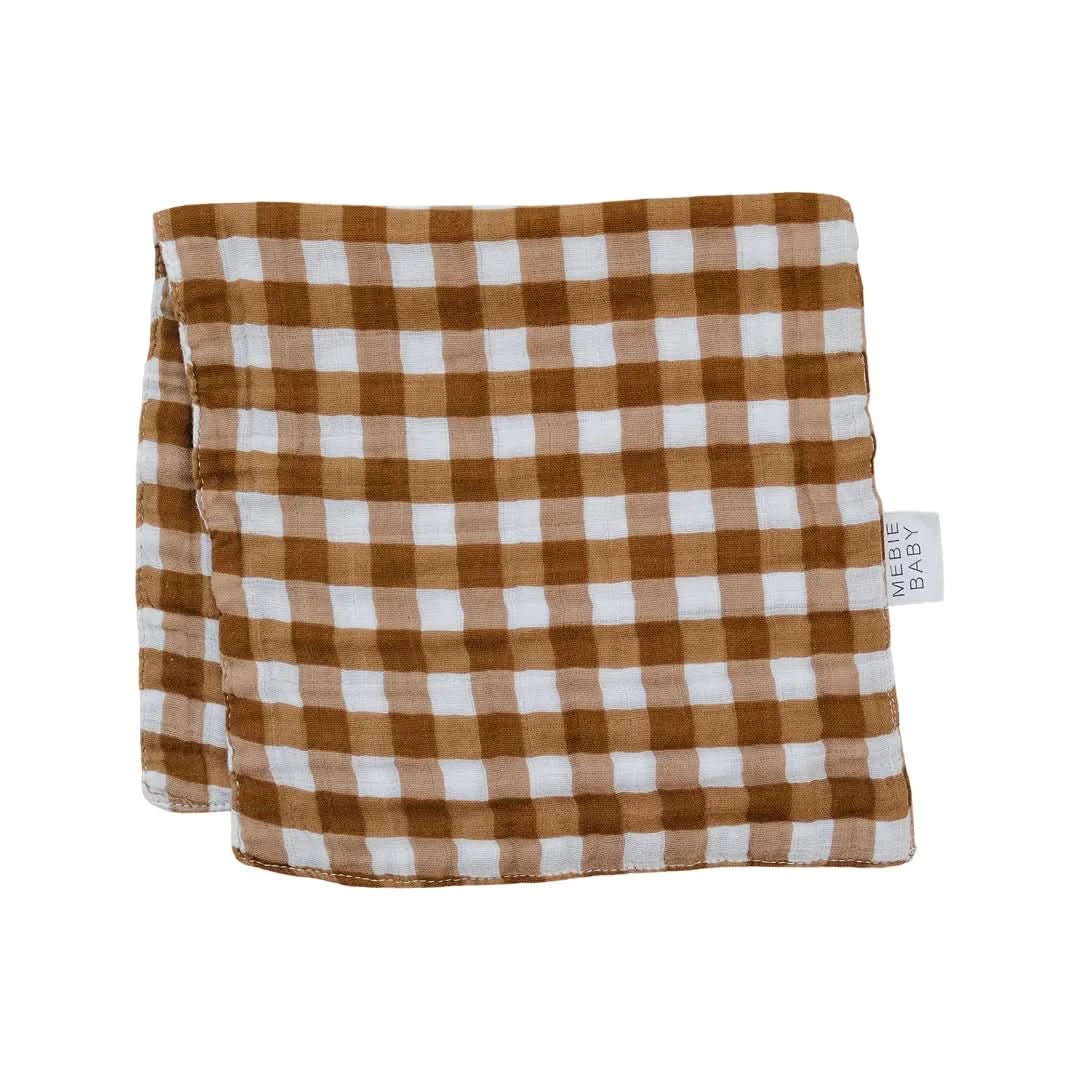 Mebie Gingham Burp Cloth kids outfit