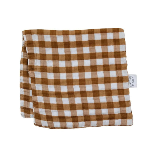 Mebie Gingham Burp Cloth kids outfit