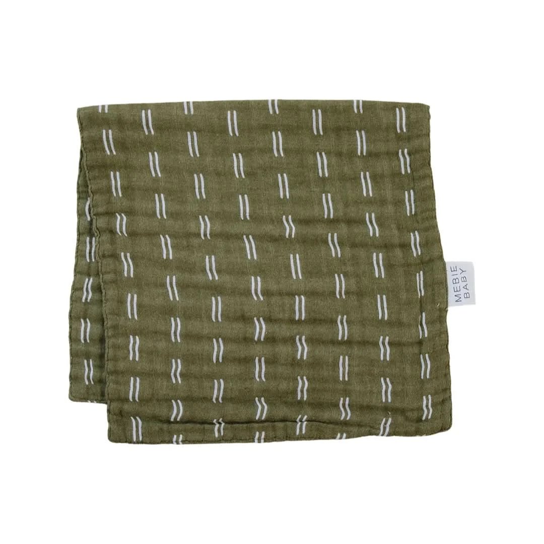 Mebie Olive Strokes Burp Cloth kids outfit