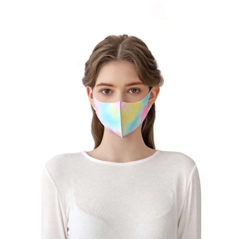 Mom's Washable Tie Dye Face Mask - Yellow kids outfit