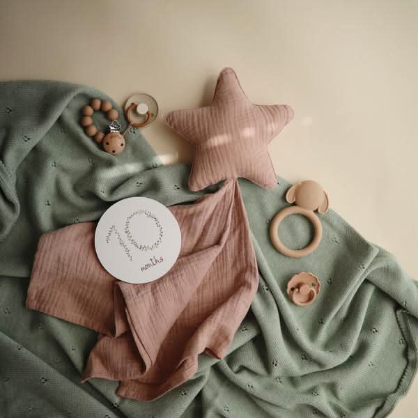 Mushie Dog Teether kids outfit