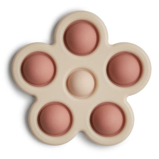 Mushie Flower Press Toy (Rose/Blush/Shifting Sand) kids outfit
