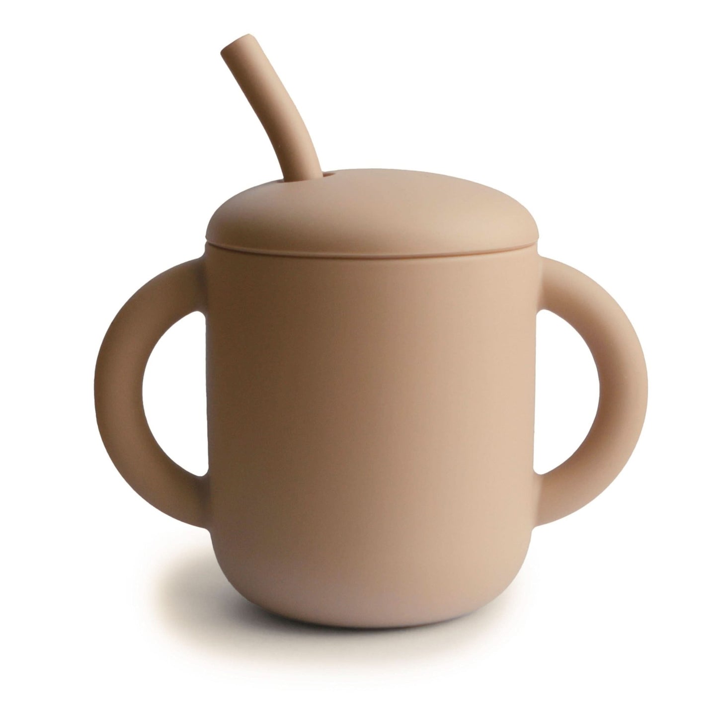 Mushie SILICONE TRAINING CUP + STRAW (NATURAL) kids outfit
