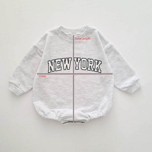 Baby New York Sweatshirt Romper (0-12m) - Heather Gray - AT NOON STORE